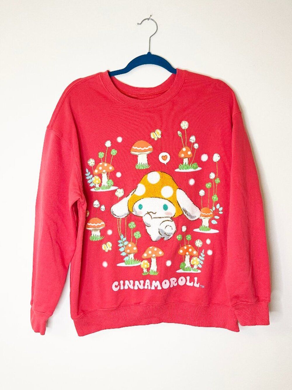 Cinnamoroll Sanrio Mushroom Sweatshirt L Graphic Crewneck Kawaii Cottagecore